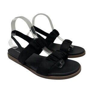Lane Bryant NEW Black Strappy Strap Flat‎ Sandals Women Size 9 S5
